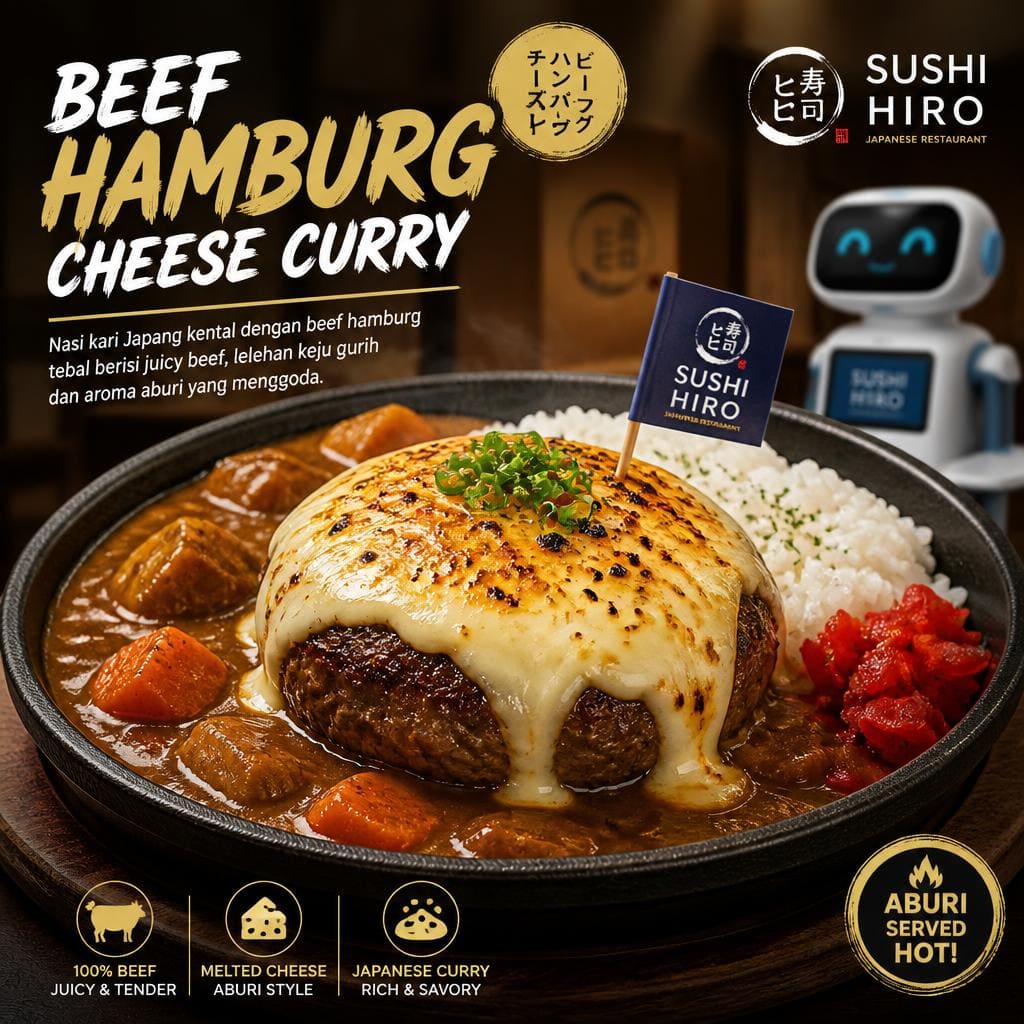 Beef Hamburg Cheese Curry Sushi Hiro